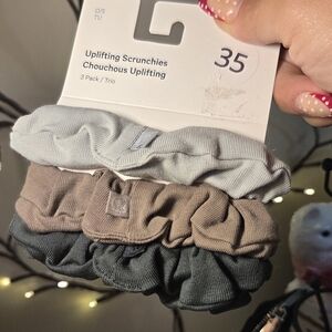 lululemon athletica Uplifting Scrunchies Trio - Gray, Brown, Black